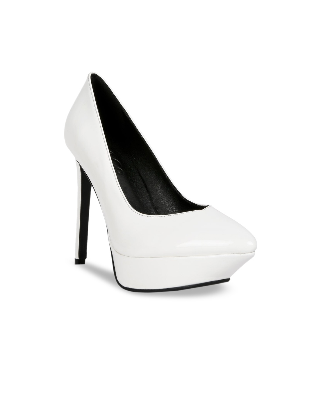 

RAG & CO Pointed Toe Closed Back Stiletto Pumps, White