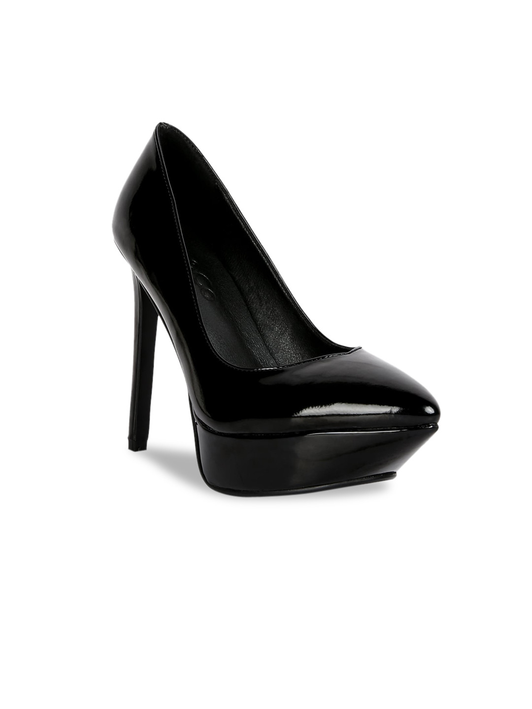 

RAG & CO Pu Party Pointed Toe Stiletto Pumps, Black