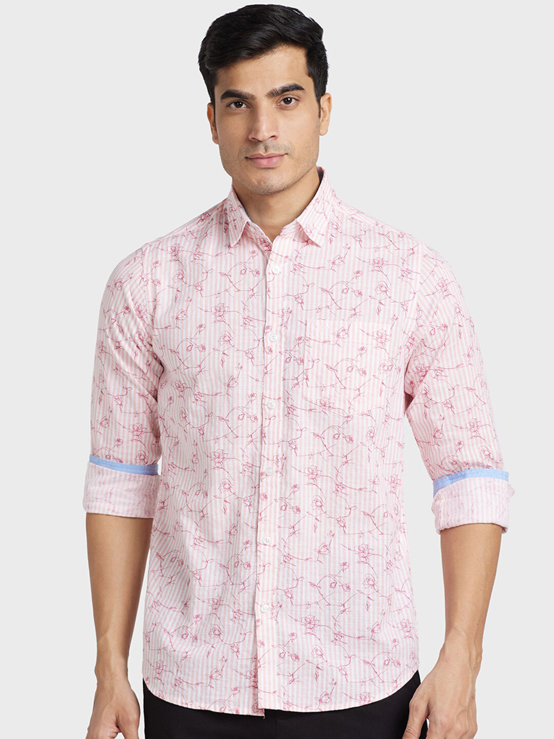 

ColorPlus Floral Printed Cotton Shirt, Red