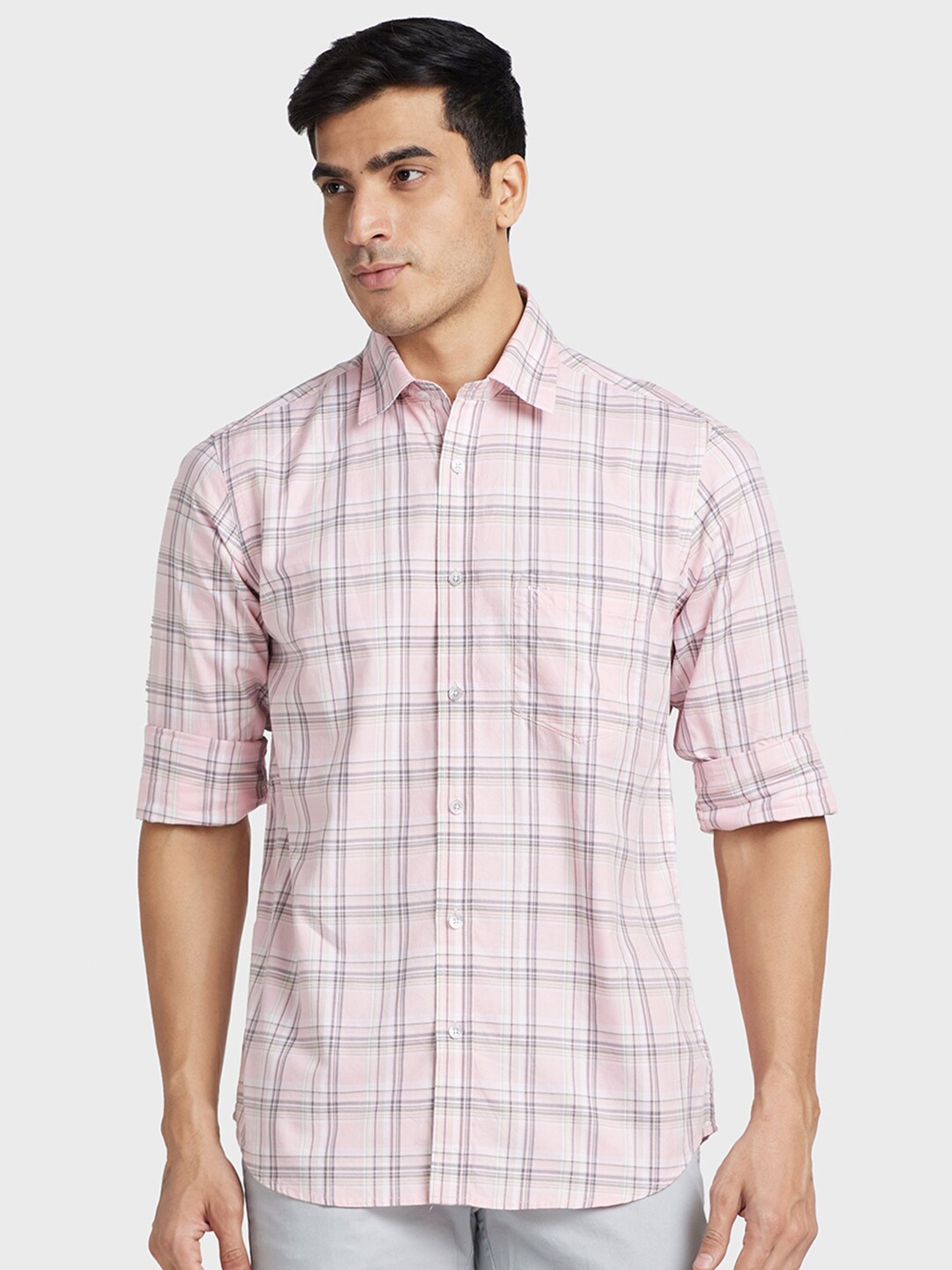 

ColorPlus Tailored Fit Checked Casual Shirt, Red