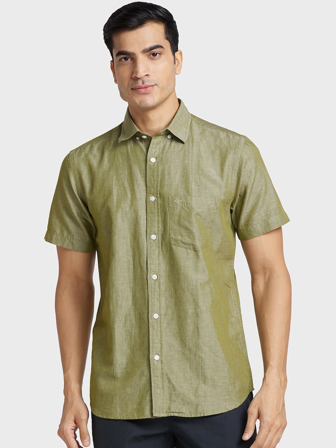 

ColorPlus Tailored Fit Cotton Casual Shirt, Green