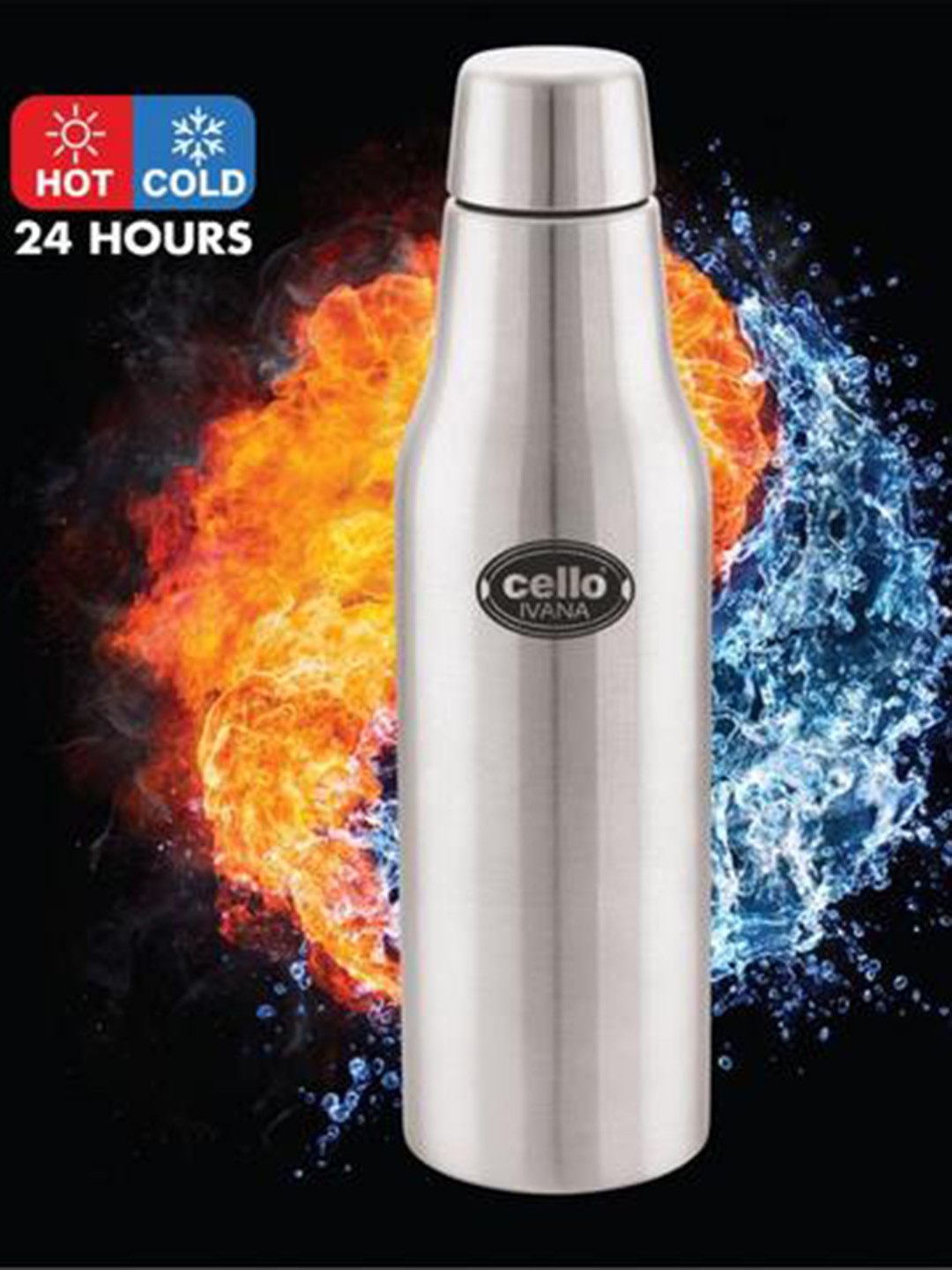 

Cello Ivana Double Walled Stainless Steel Vacusteel Water Flask-750ml