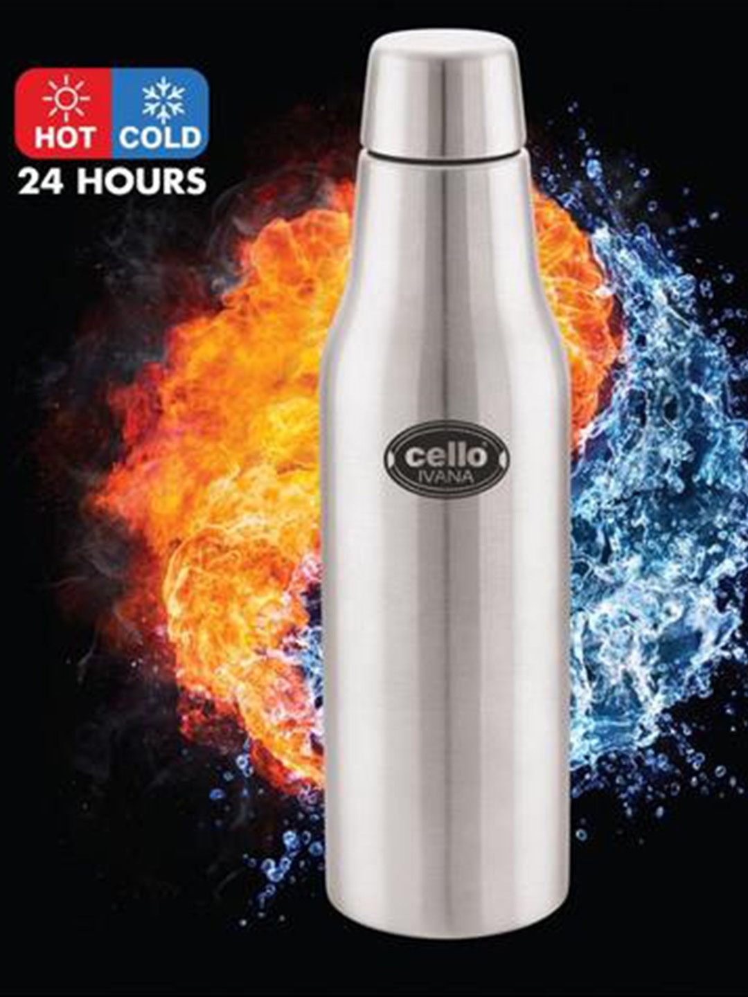 

Cello Ivana Double Walled Stainless Steel Vacusteel Water Flask-500ml