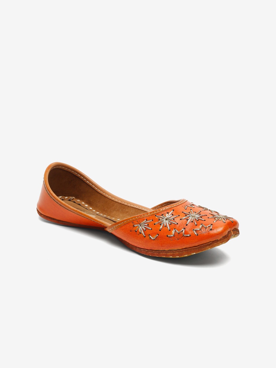 

GLAM STORY Women Ethnic Mojaris Flats, Tan