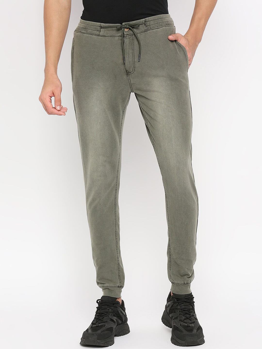 

beevee Men Regular Fit Joggers, Olive