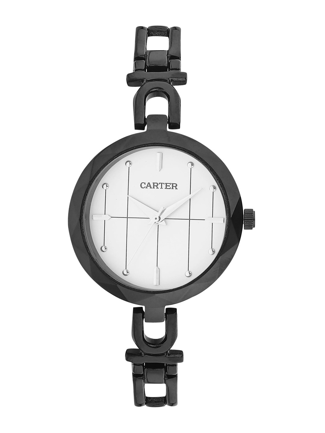 

Sandy D Carter Women Brass Dial & Bracelet Style Straps Analogue Watch, White