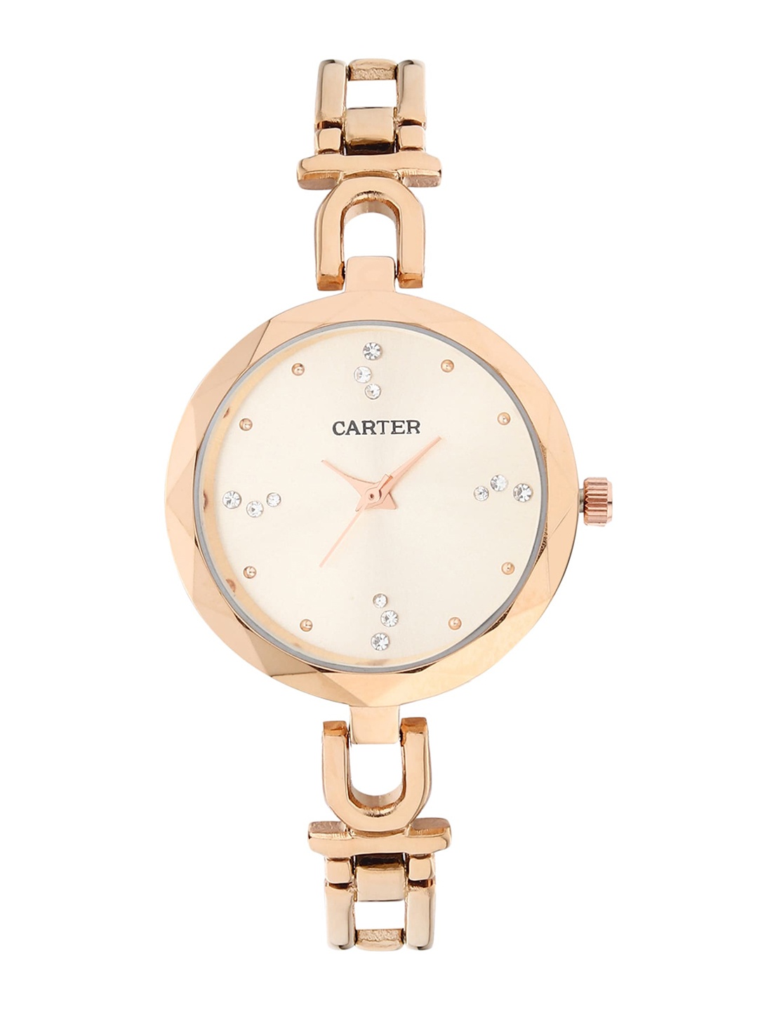 

Sandy D Carter Women Embellished Bracelet Style Straps Analogue Watch SD-Carter-23-16-RG, Rose