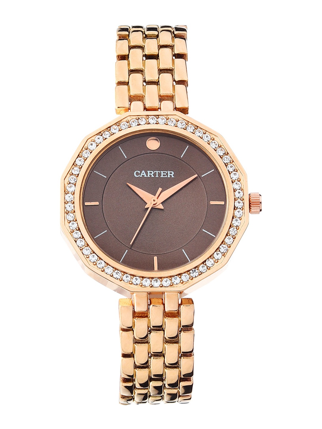 

Sandy D Carter Women Embellished Bracelet Style Straps Analogue Watch SD-Carter-23-19, Brown
