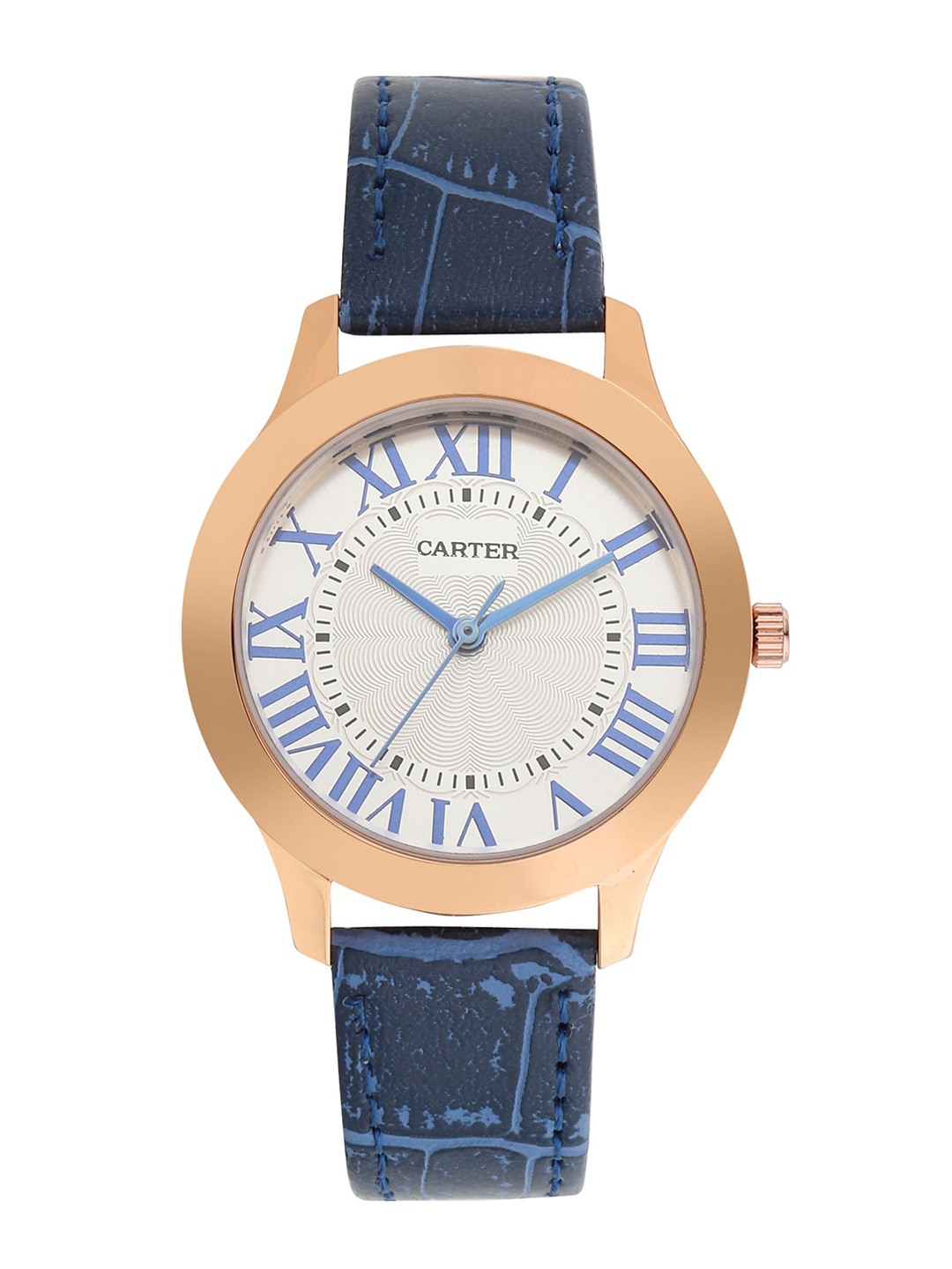 

Sandy D Carter Women Brass Textured Straps Analogue Watch SD-Carter-23-15-WH, White