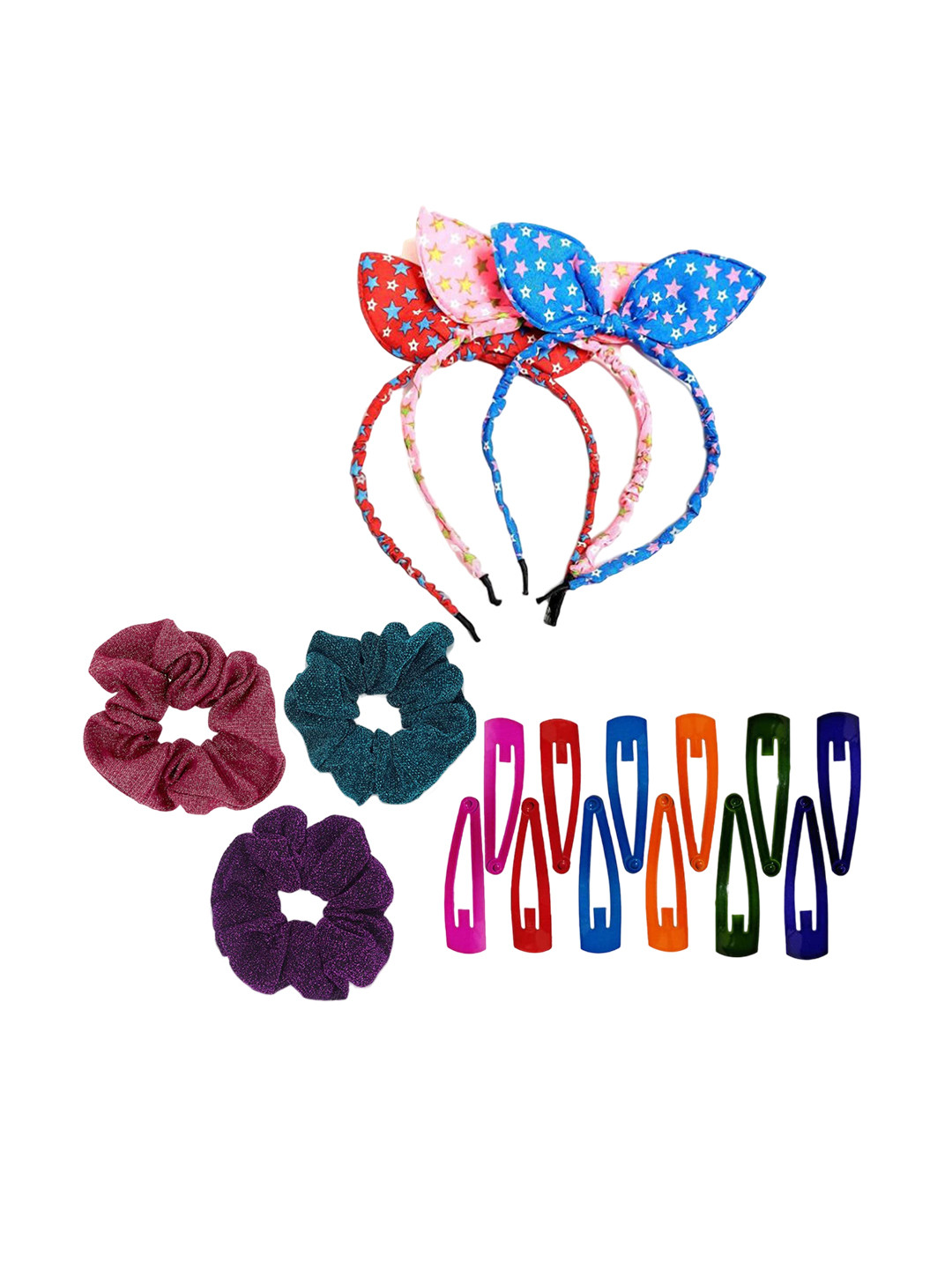 

CHANDERKASH Women Multicoloured Set of 18 Hair Accessory, Multi