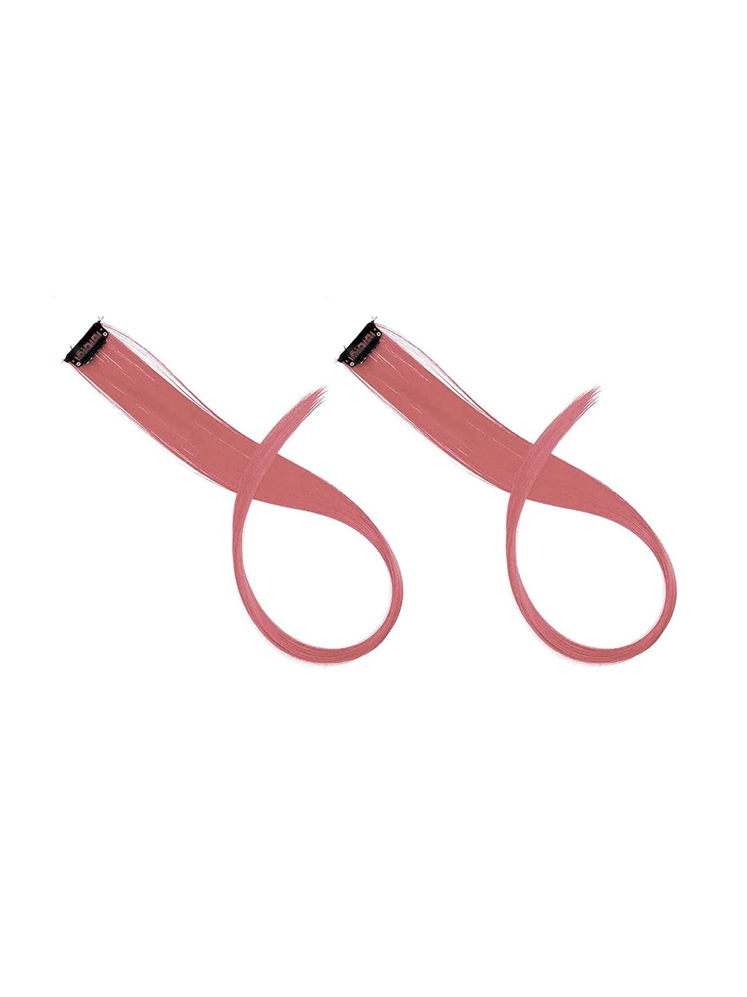 

CHANDERKASH Set Of 2 Straight Single Clip Hair Streak Color Hair Extension Highlights - 18 Inches, Peach