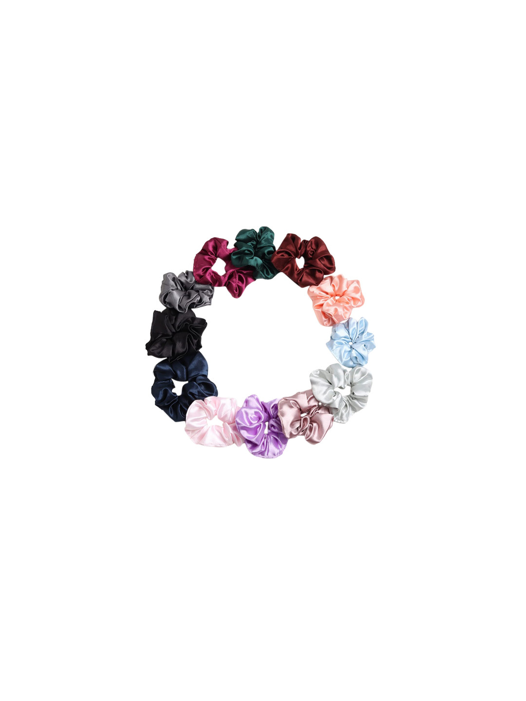 

CHANDERKASH Women Set Of 12 Scrunchies Ponytail Holders, Peach