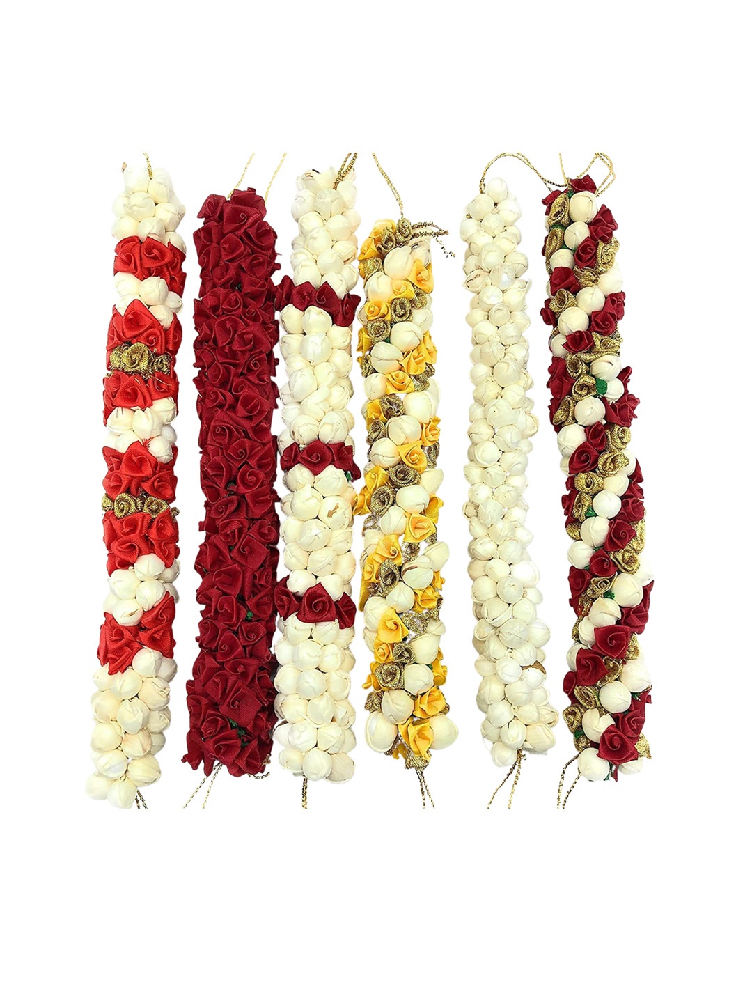 

CHANDERKASH Women Set of 6 Hair Gajra in Artificial Mogra Flower Hair Accessory Set, White