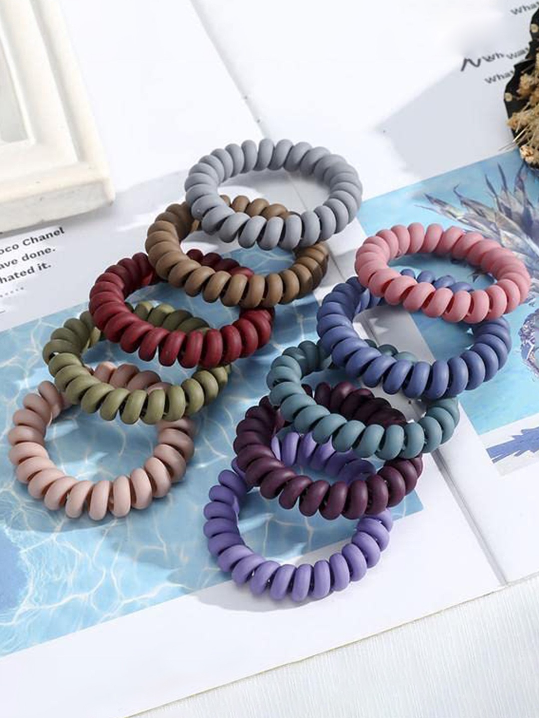 

CHANDERKASH Set of 12 Matte Hair Clips & Wire Hair Rubber Bands, Green