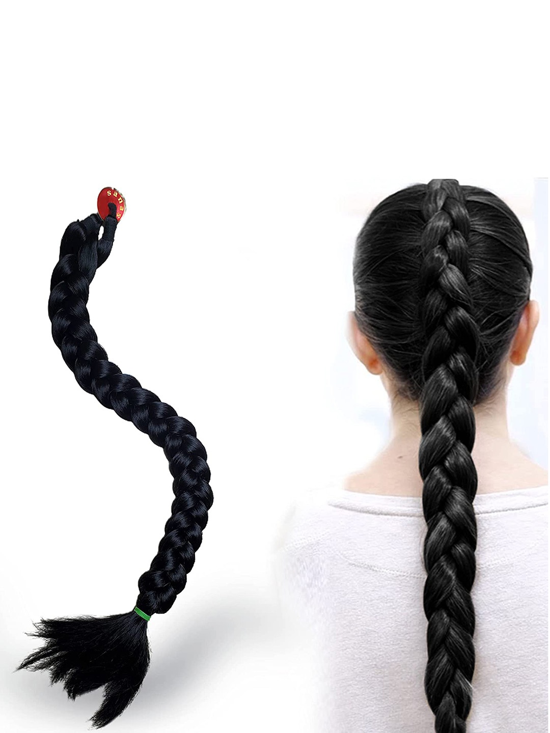 

Chanderkash 24'inches Wavy Natural Ponytail Hair Extension Wig - Black