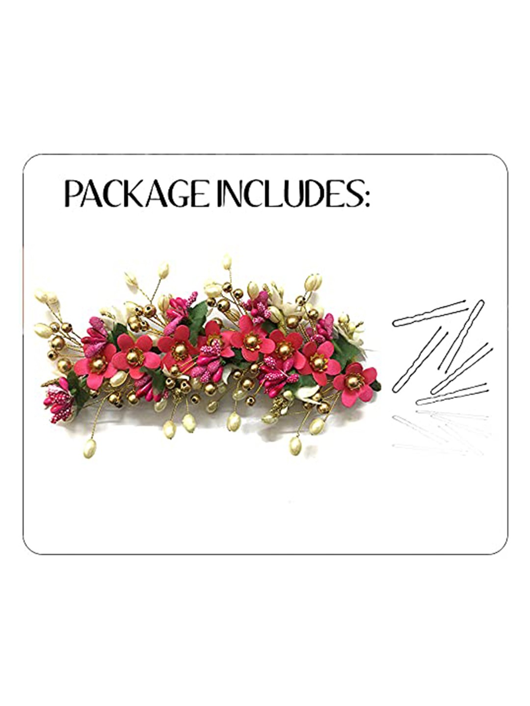 

CHANDERKASH Artificial Flower Embellished Hair Accessory, Pink