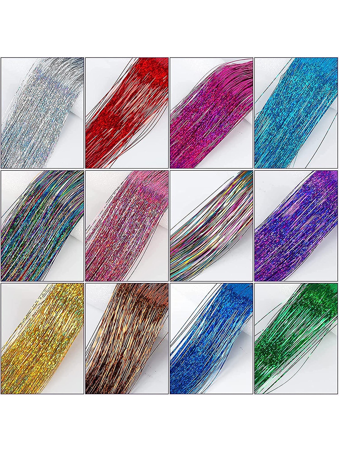 

CHANDERKASH Set Of 6 Tinsel Kit Glitter Hair Extensions, Pink