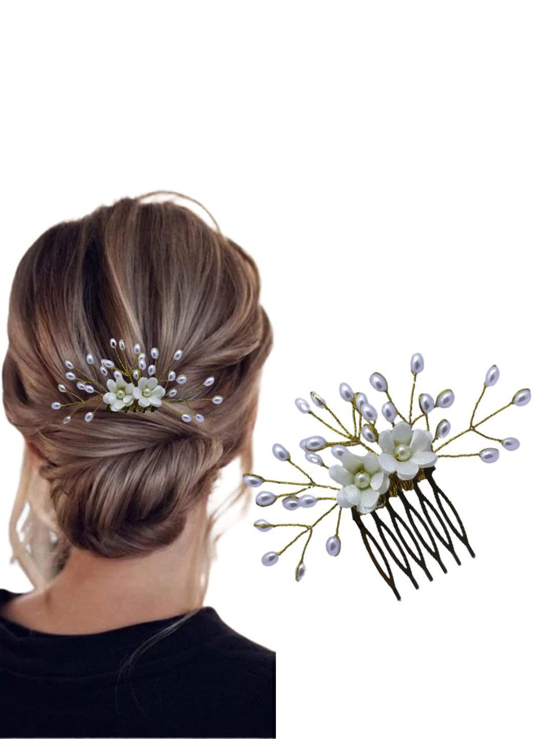 

CHANDERKASH Women Embellished Hair Accessory, Silver