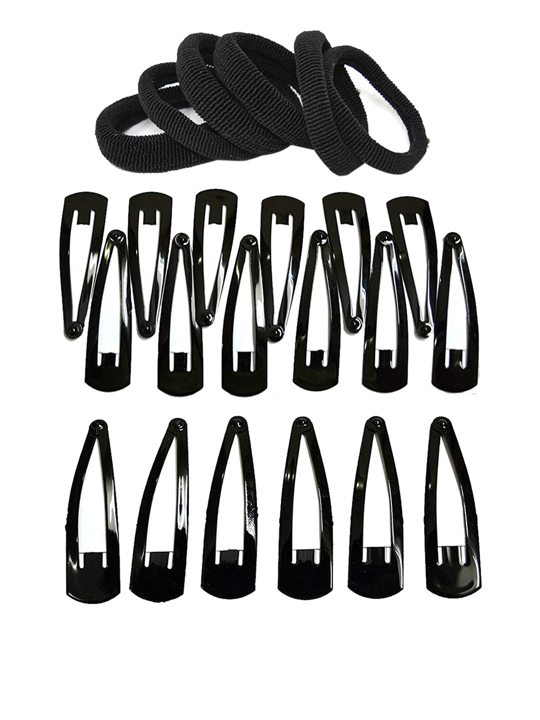 

CHANDERKASH Women Set of 24 Hair Clips And Ponytail Holders Accessory Set, Black