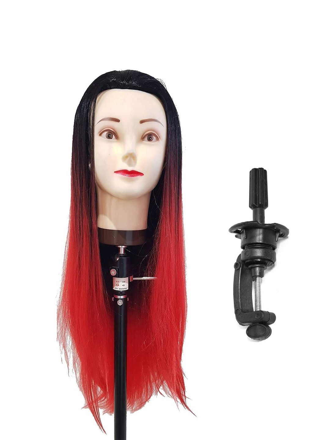 

CHANDERKASH Synthetic Hair Mannequin Training Head for Hair Styling & Cutting - Red