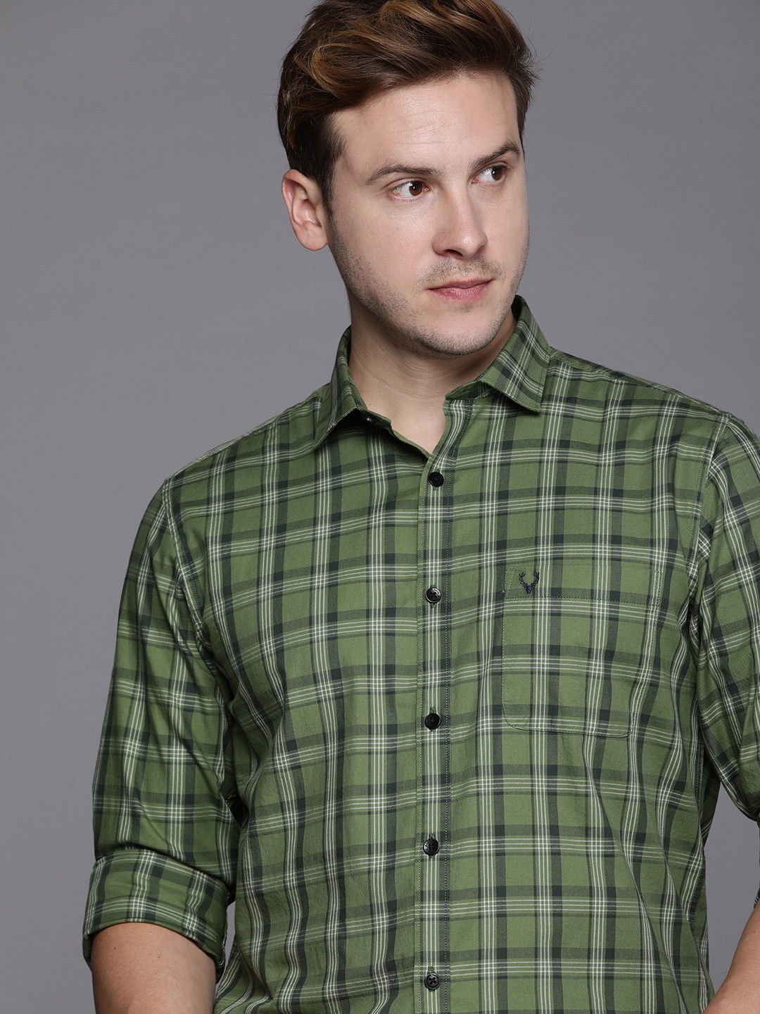 

Allen Solly Sport Fit Checked Casual Shirt, Green
