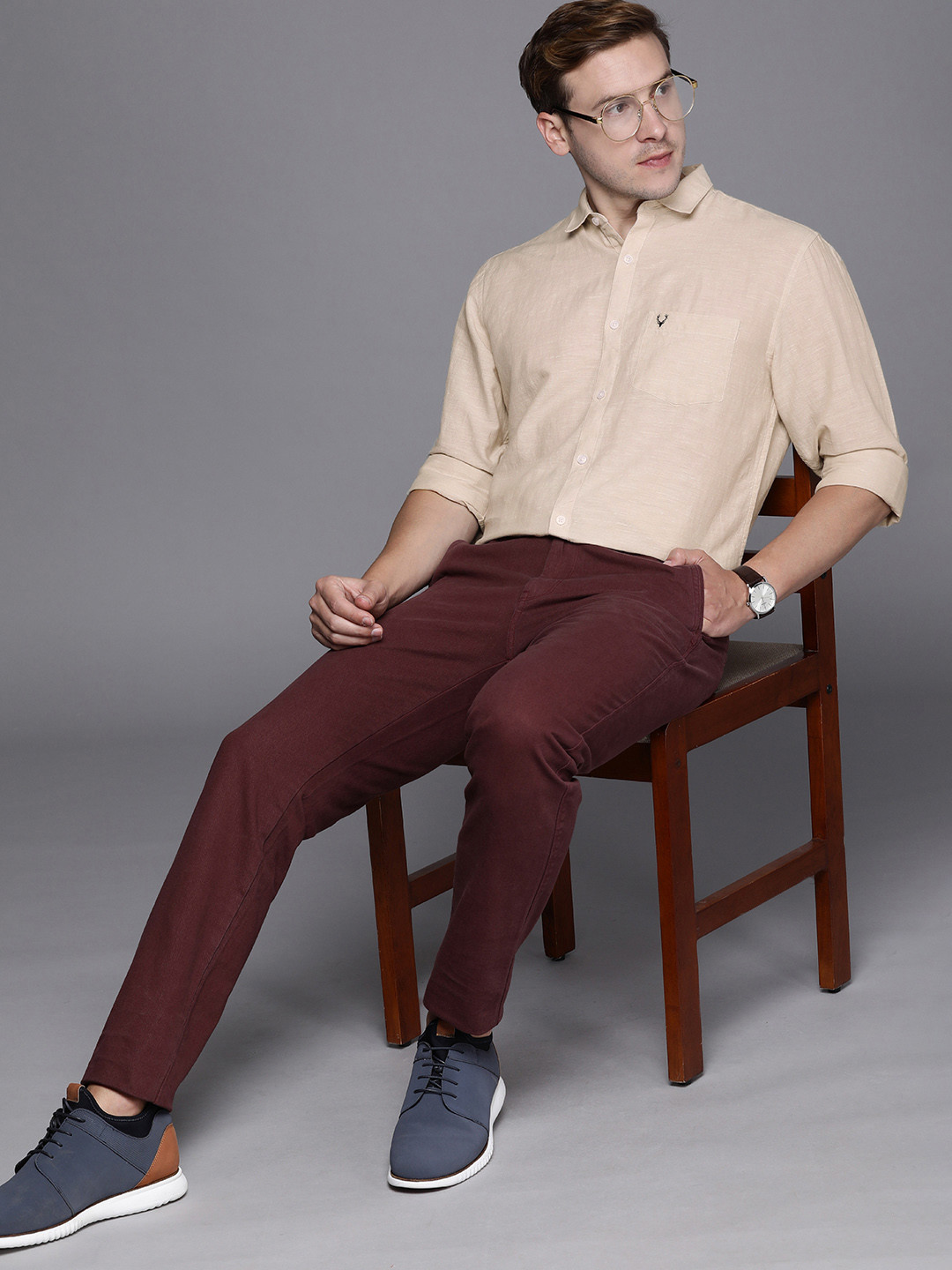 

Allen Solly Solid Casual Shirt, Beige