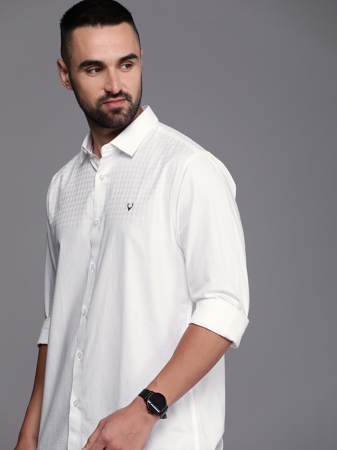 

Allen Solly Pure Cotton Classic Opaque Casual Shirt, White