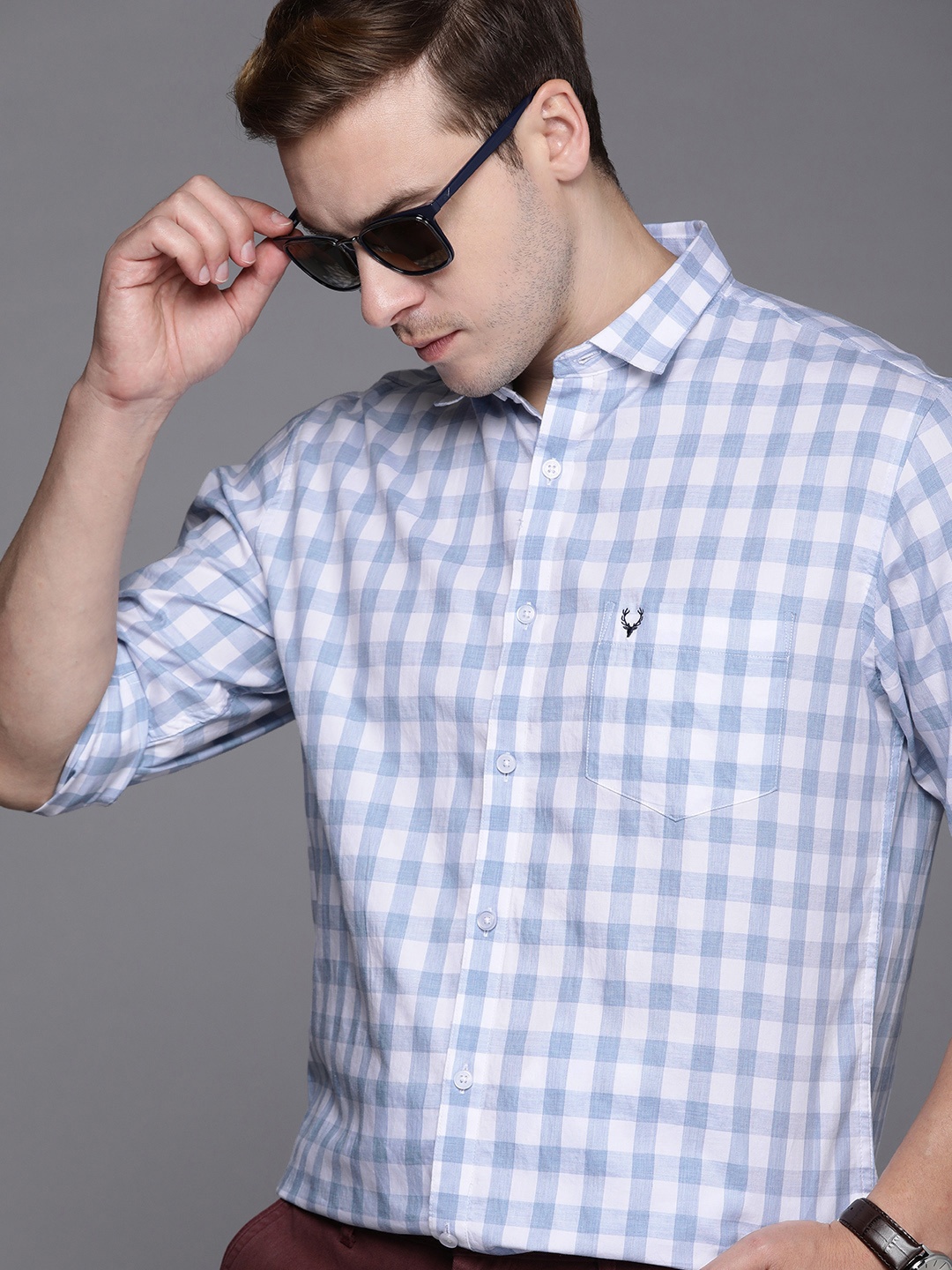 

Allen Solly Sport Fit Checked Casual Shirt, Blue