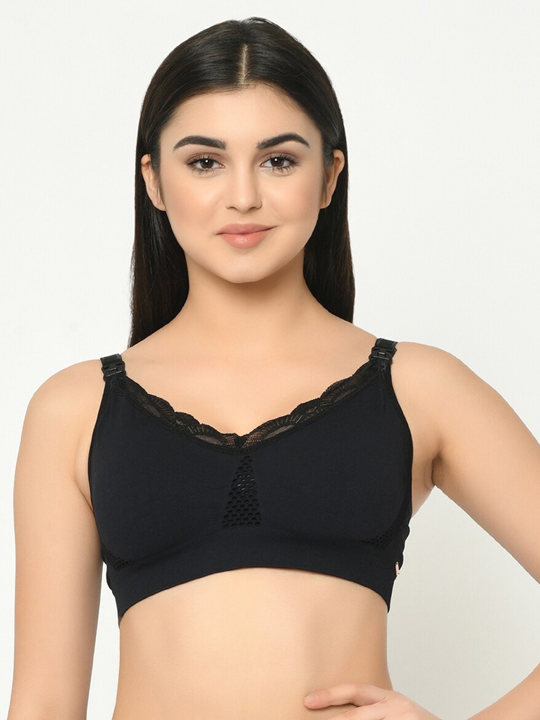 

MAMMA PRESTO Lightly Padded Maternity All Day Comfort Bra, Black