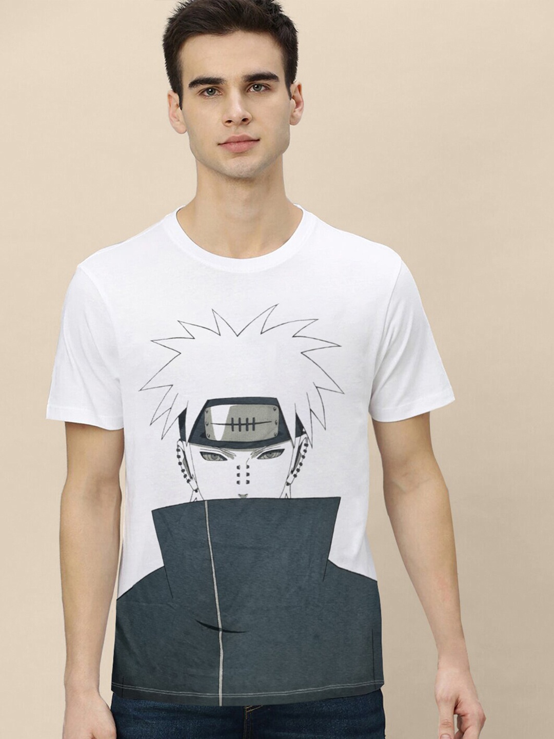 

Free Authority Naruto Printed Cotton T-shirt, White