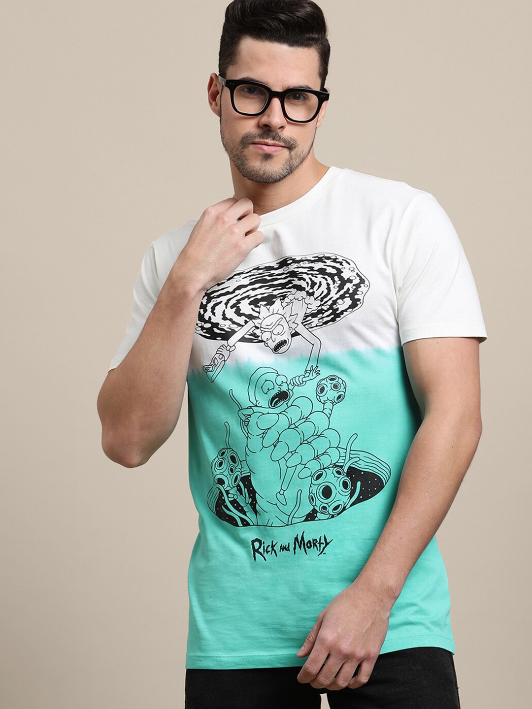 

Free Authority Rick and Morty Printed Cotton T-shirt, Green