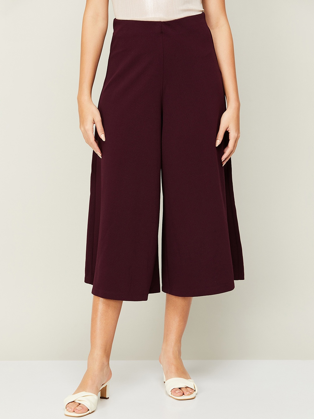 

CODE by Lifestyle Women High-Rise Culottes Trousers, Purple