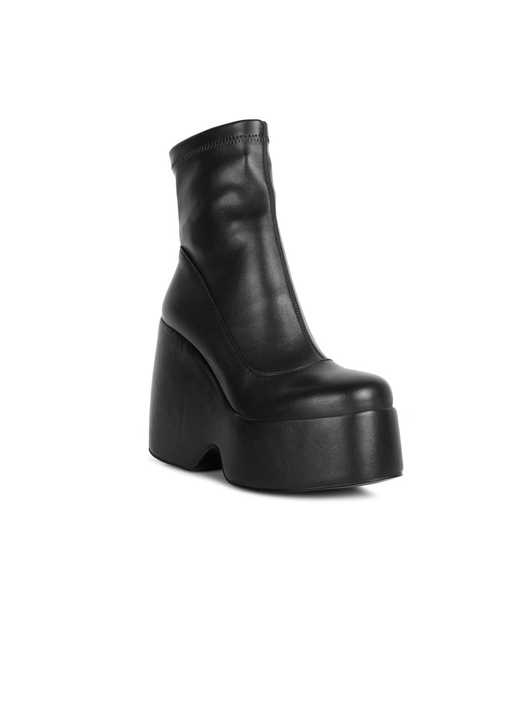 

RAG & CO Women Mid Top High Platform Winter Boots, Black