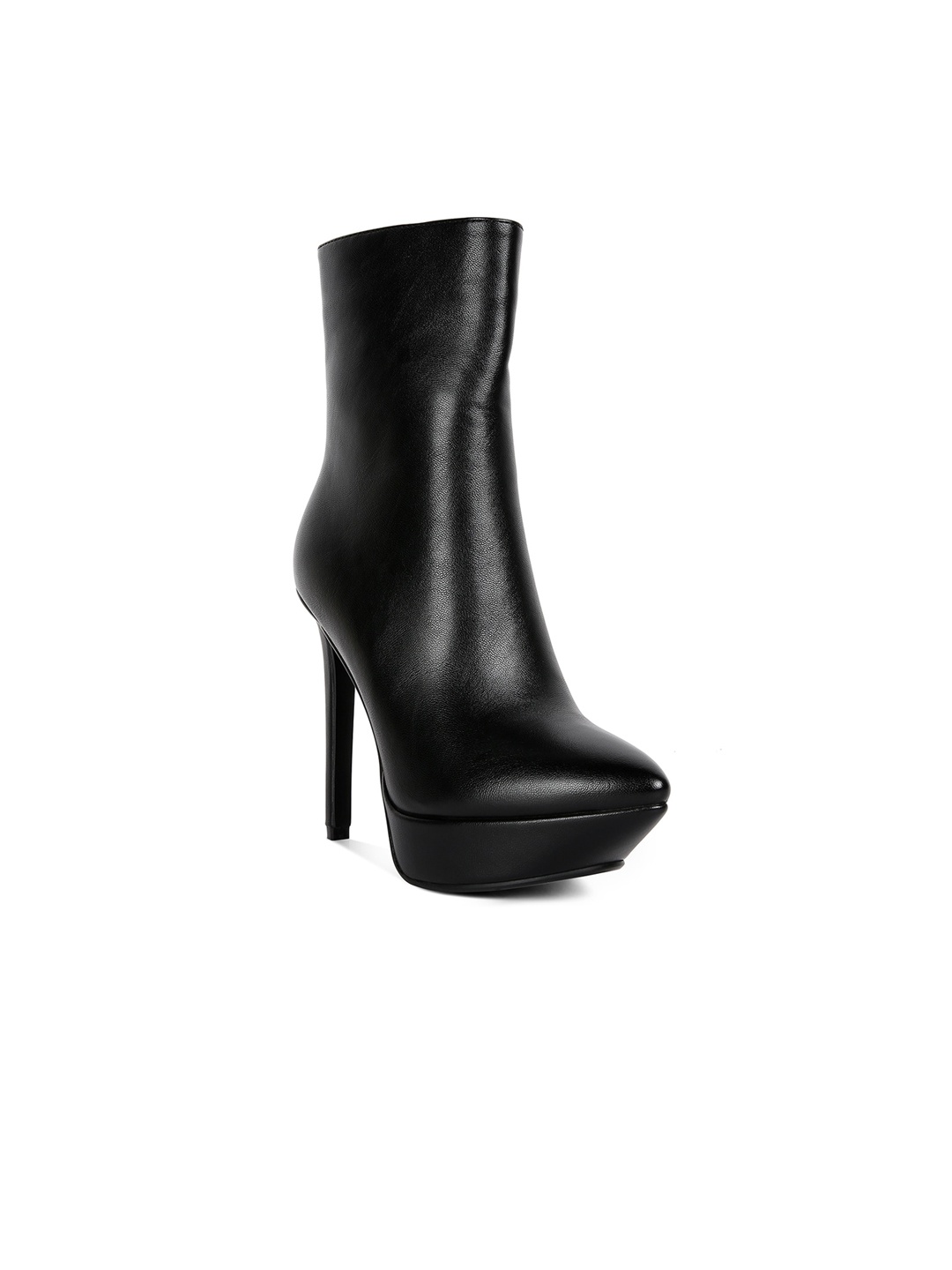 

RAG & CO Women Pointed Toe Stiletto-Heel Mid Top Boots, Black