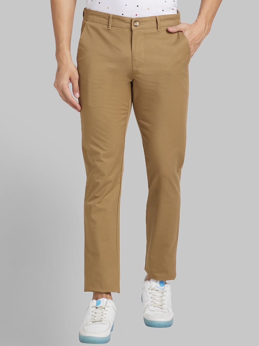 

Park Avenue Men Mid-Rise Regular-Fit Trousers, Khaki