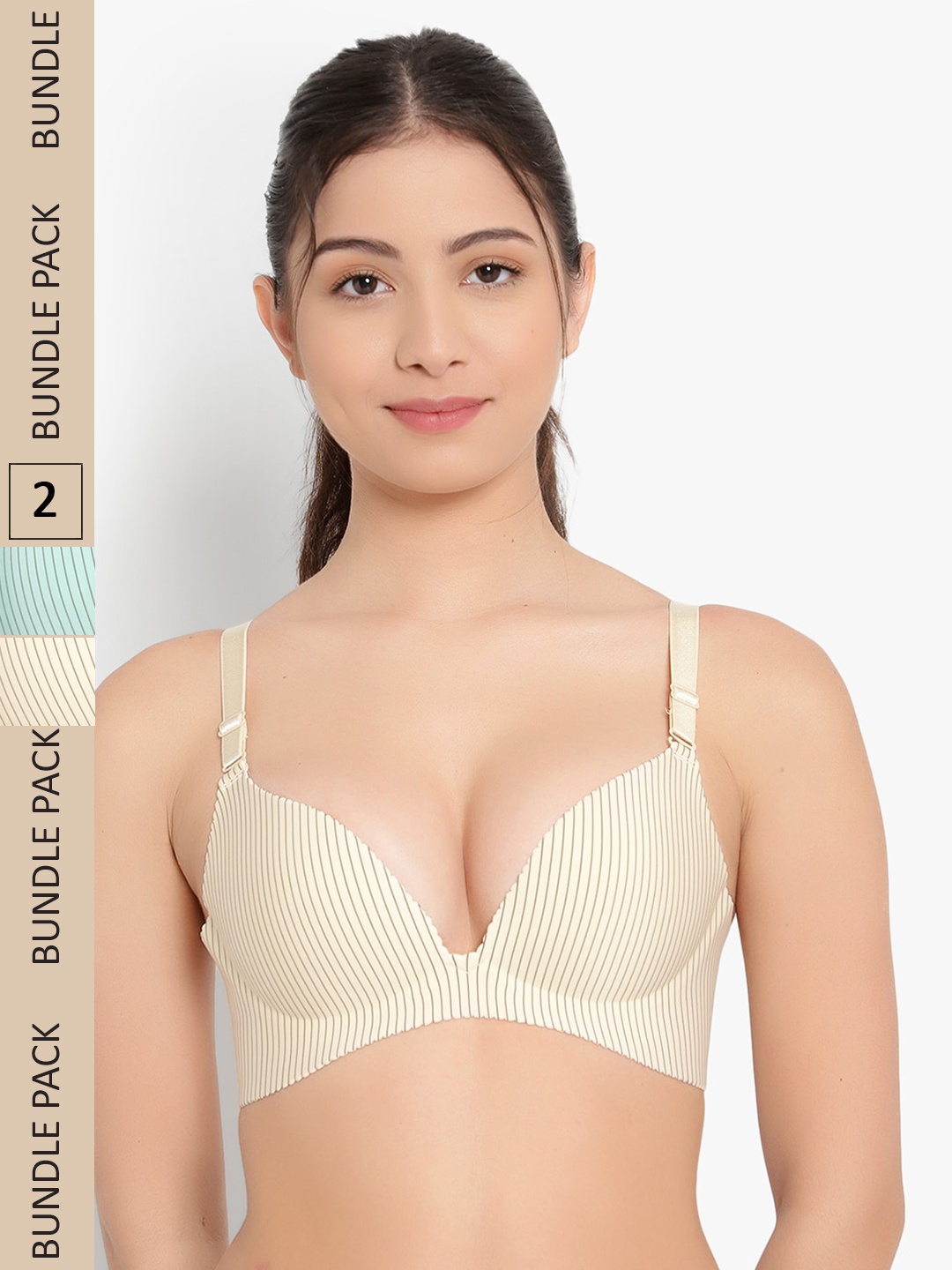 

PARKHA Pack Of 2 Underwired Heavily Padded Bra, Green