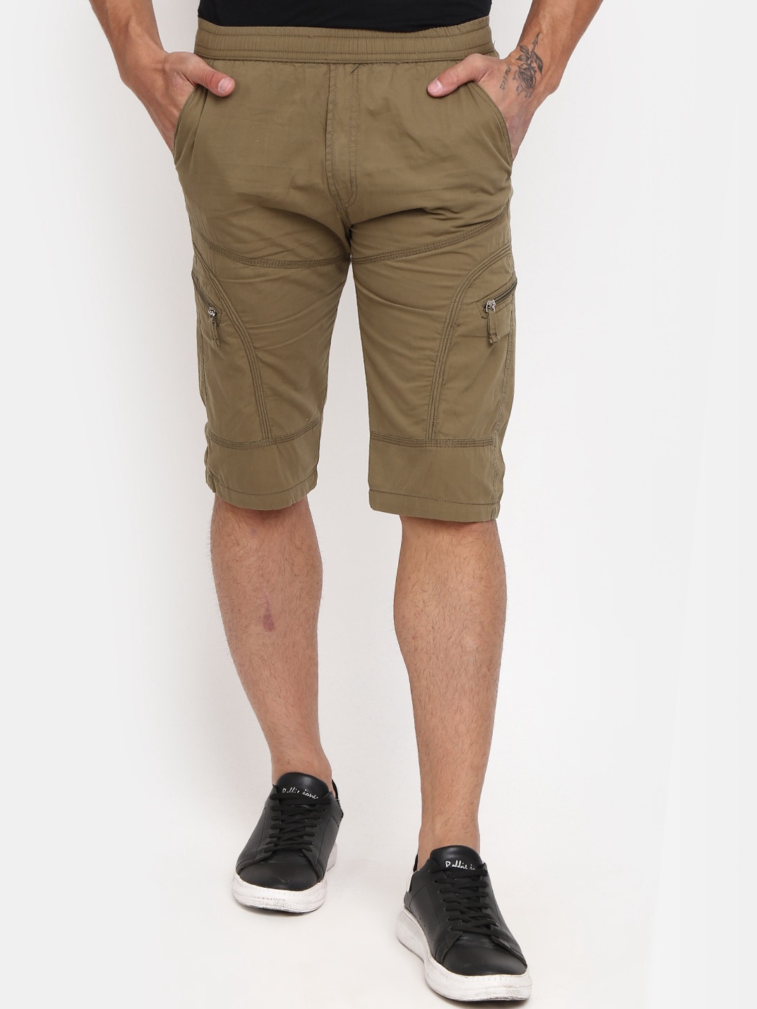 

V-Mart Men Cotton Cargo Shorts, Brown