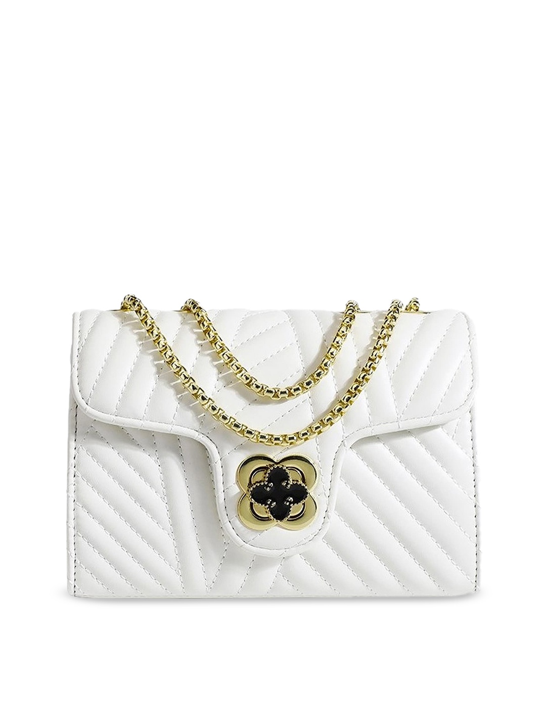 

Diva Dale PU Structured Sling Bag with Quilted, White