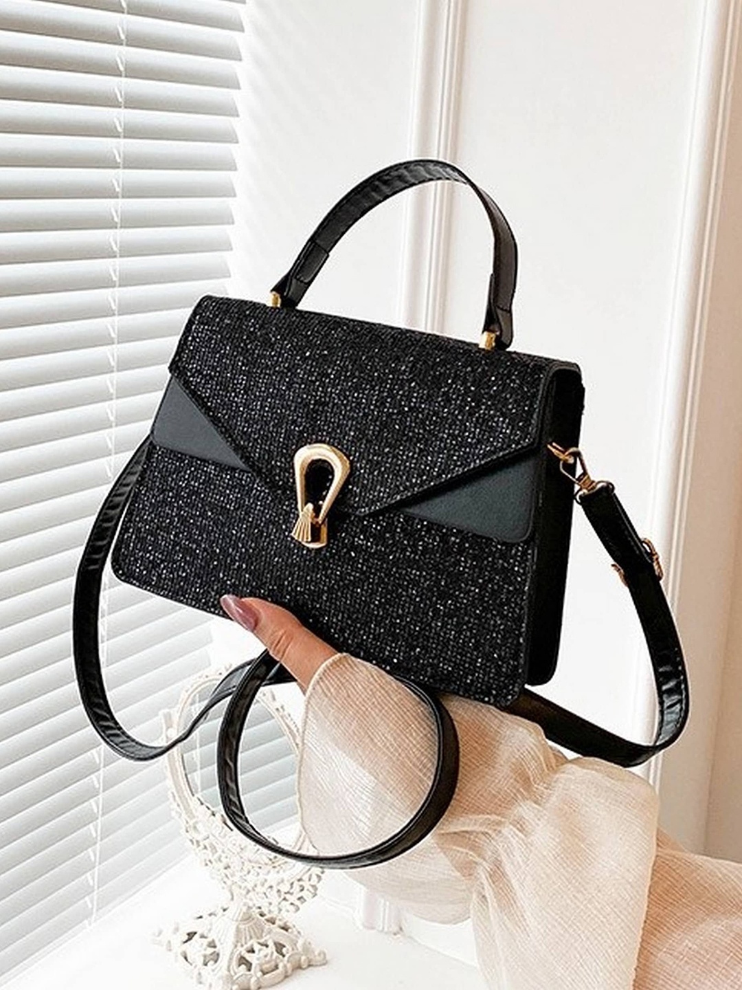 

Diva Dale Embellished Sling Bag, Black