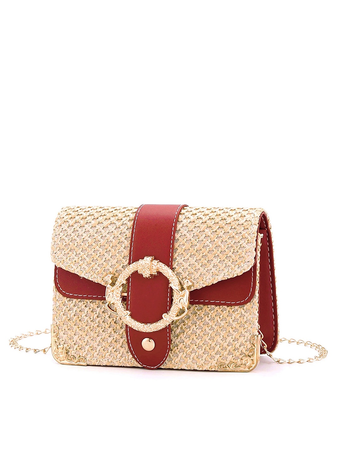 

Diva Dale Textured Structured Sling Bag, Red