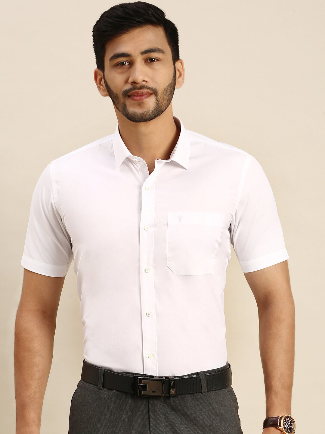 

Ramraj Men Formal Cotton Shirt, White