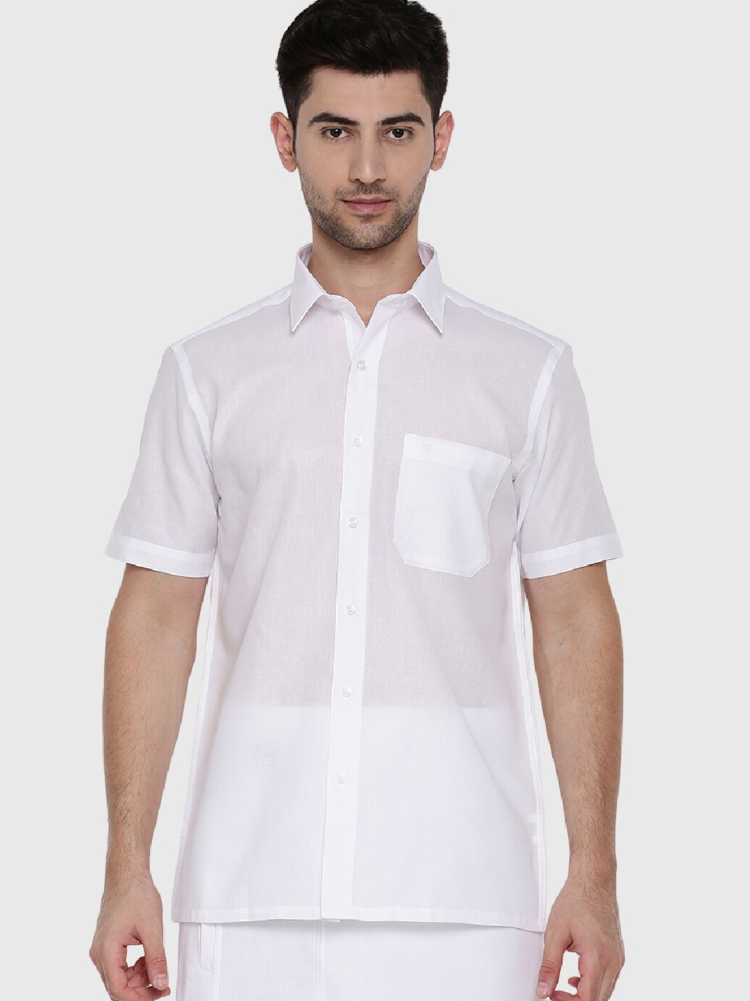

Ramraj Men Formal Cotton Shirt, White