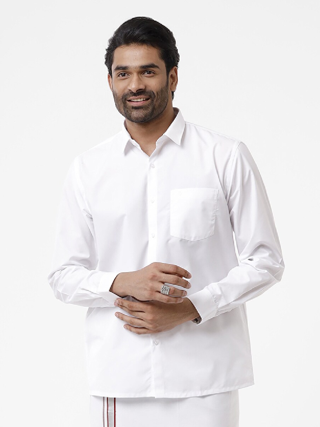 

Ramraj Spread Collar Casual Pure Cotton Shirt, White