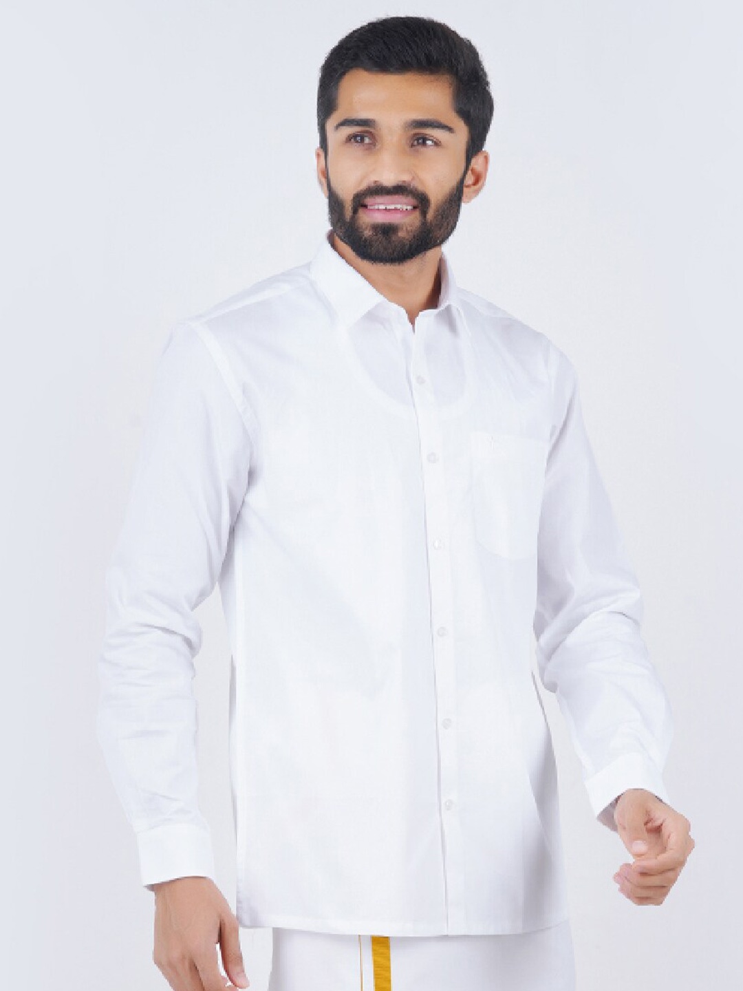 

Ramraj Men Cotton Long Sleeves Formal Shirt, White