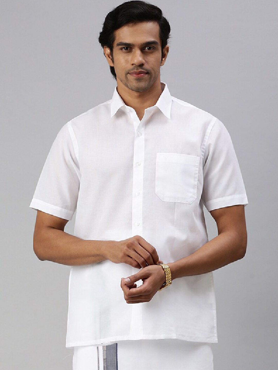 

Ramraj Cotton Casual Shirt, White