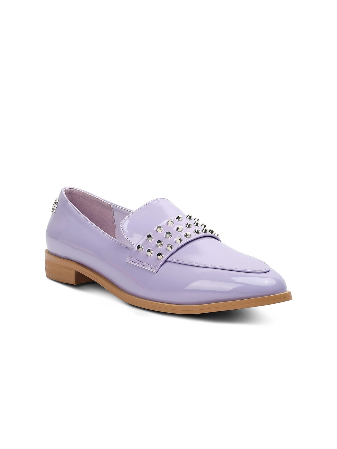 

RAG & CO Women Stud Detail Slip-On Loafers, Purple