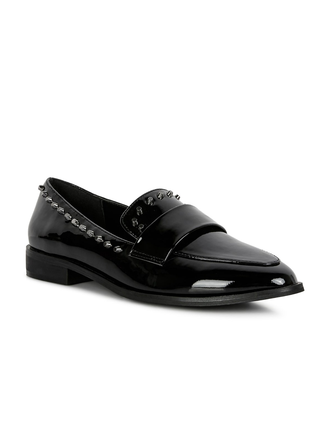

RAG & CO Women Stud Detail Slip-On Loafers, Black
