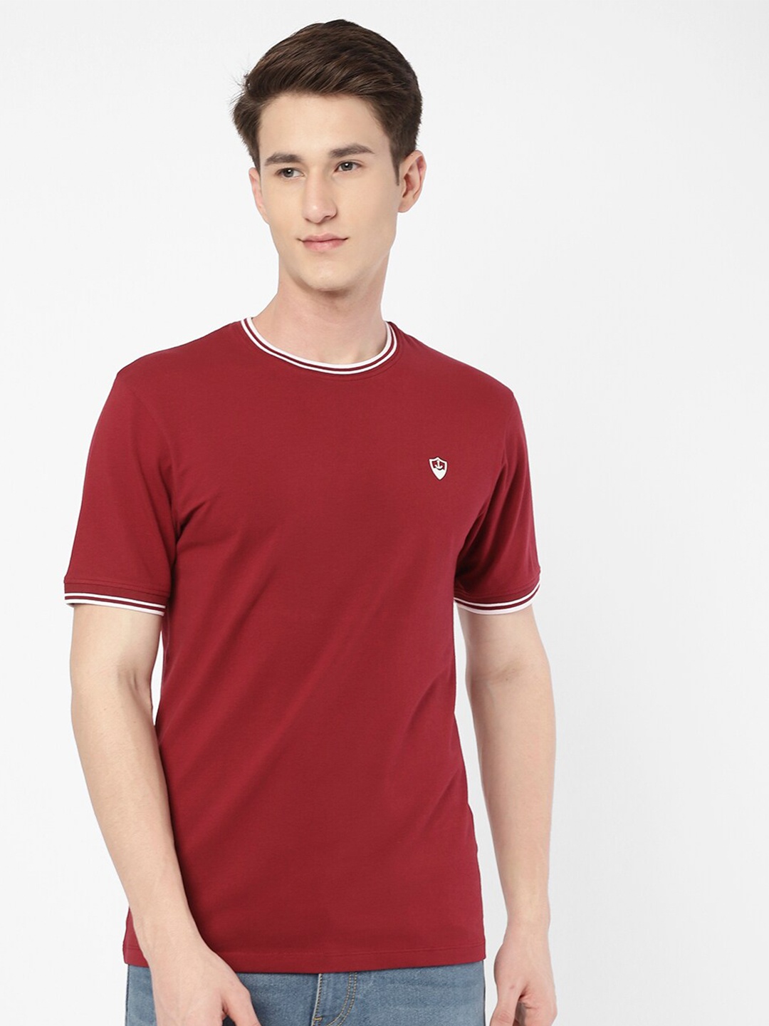 

R&B Men Cotton T-shirt, Red