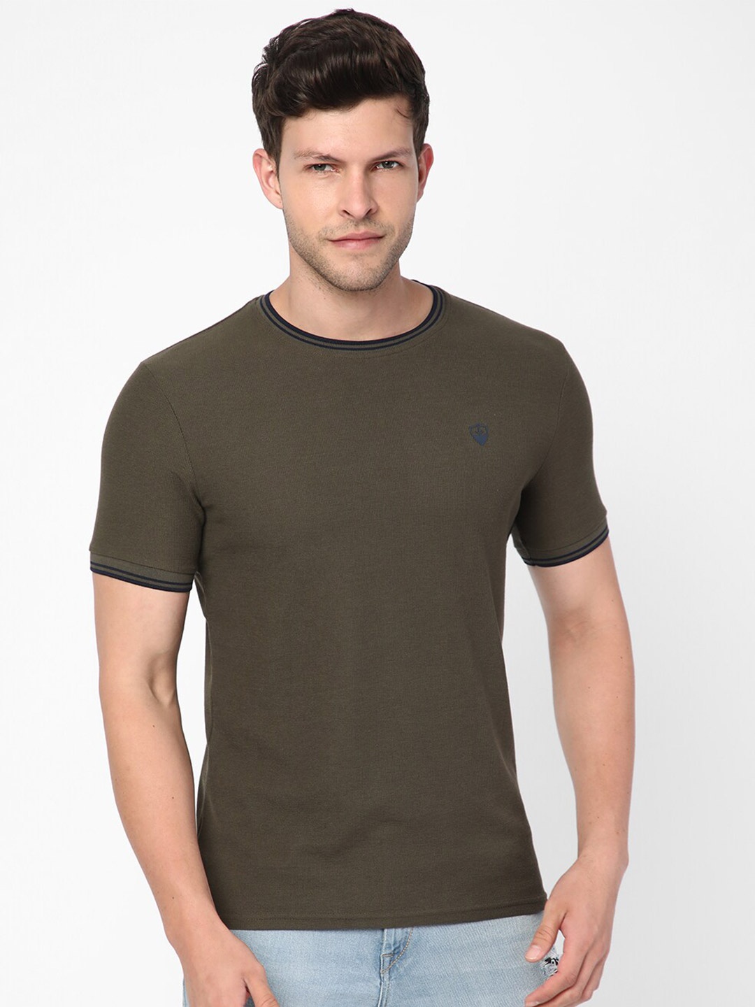 

R&B Short Sleeves Cotton T-shirt, Olive