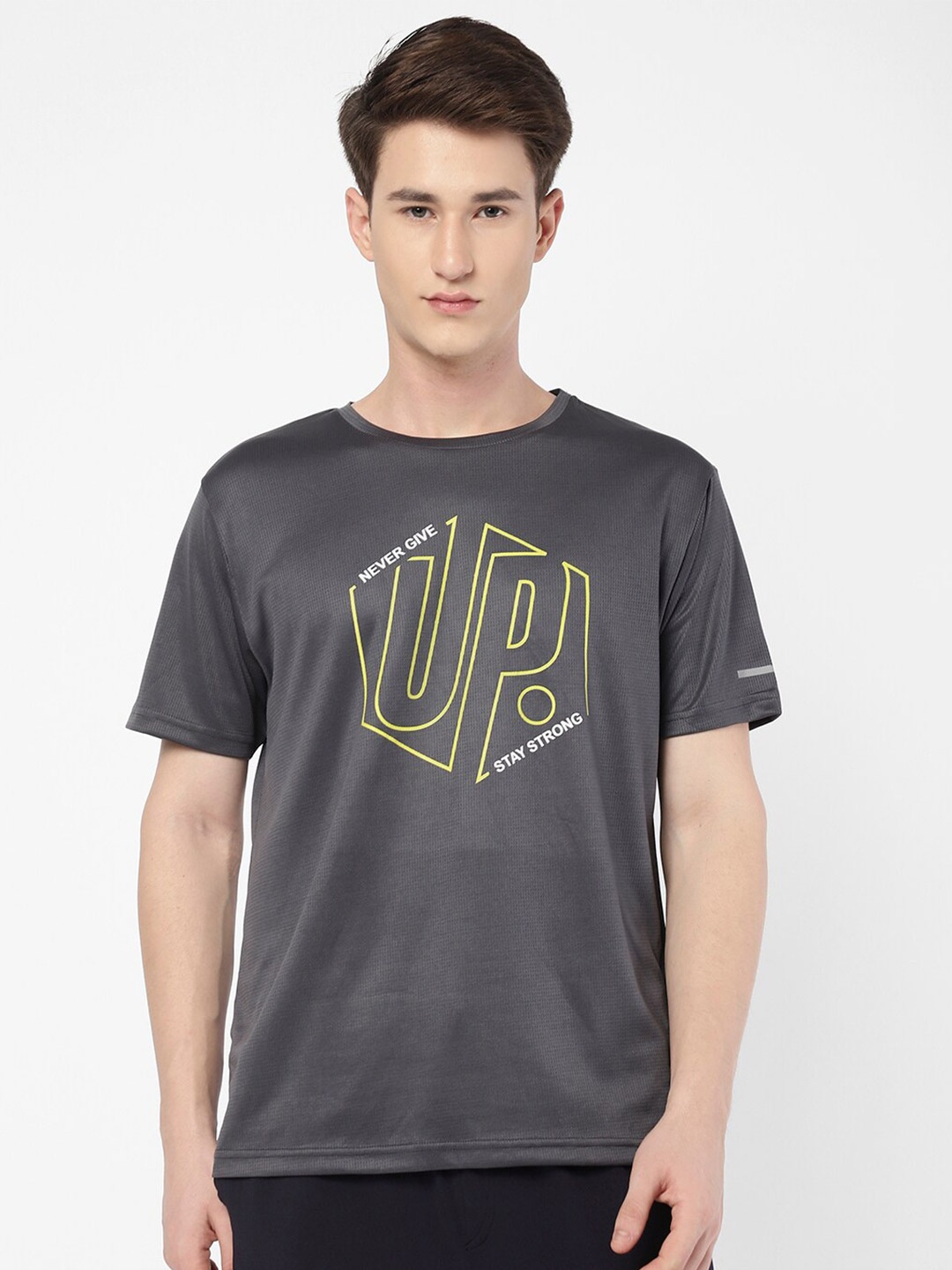 

R&B Typography Printed Short Sleeves T-shirt, Grey